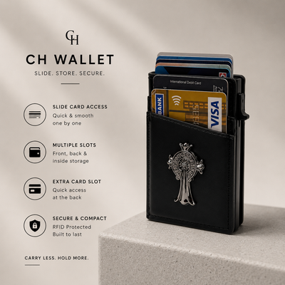 Gothic Cross RFID Pop-Up Card Holder Wallet