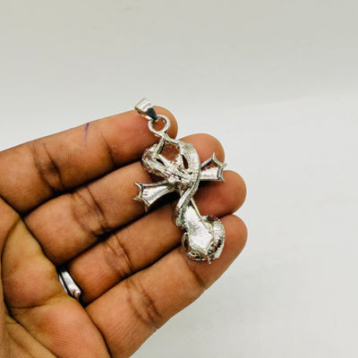 Snake Wrapped Cross Statement Pendant
