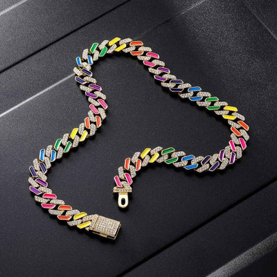 Rainbow Drip Cuban Link Chain — Exclusive