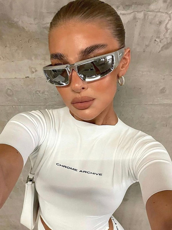 Y2K Rectangular Riding Sunglasses